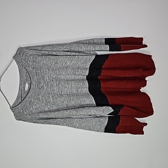 Warehouse One 3x gray striped long sleeve sweater - Picture 1 of 7